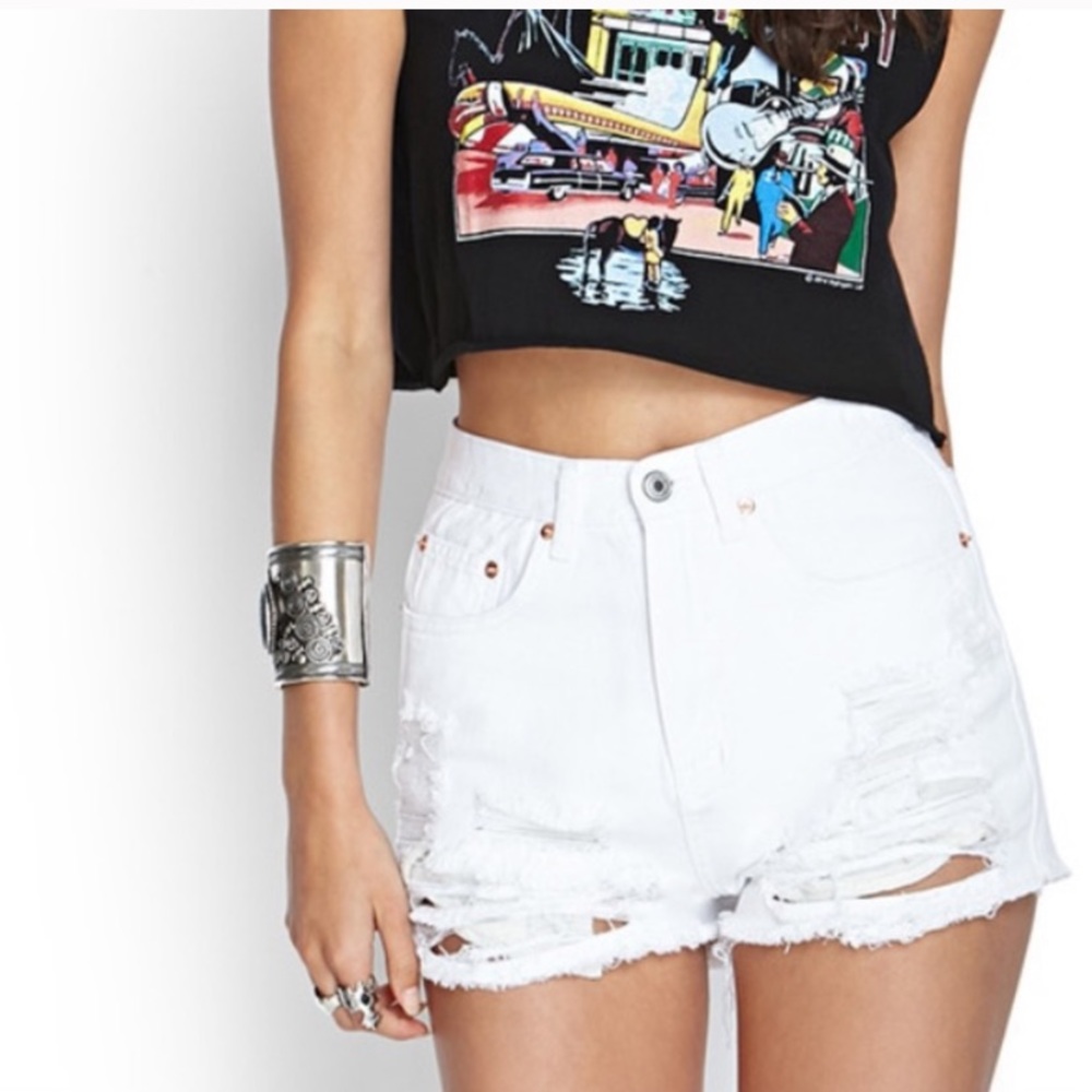High Waisted Denim Cutoff Shorts